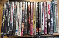Front view of all 22 sealed DVD spines