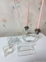 Group shot of all six acrylic items and candles