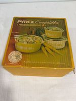 Front of original Pyrex Compatibles 3-piece casserole set box