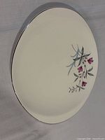 Top view of platter showing floral pattern
