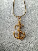 Entire necklace showing anchor pendant and chain