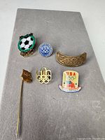 All six pins laid out for overview