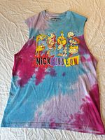 Full view of tie-dye Nickelodeon tank top front