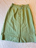 Full view of front of green wool skirt