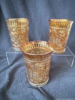 Front view of all three Imperial Open Rose tumblers