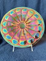 Top view showing full Floral and Optic pattern and iridescence