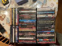 Full collection of DVD spines showing quantity and variety
