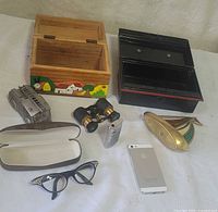 All eight items grouped and open boxes visible