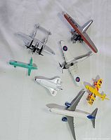 Top view of all seven aircraft models