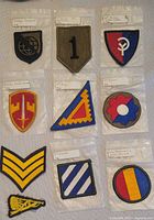 Overall view of all ten bagged patches laid out