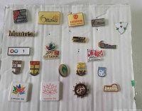 Overall view of all 20 pins mounted on board