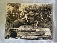 Full view of 8" x 10" photograph showing rider and horse in mid-air