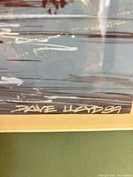Close-up of signature "DAVE LLOYD 89" on painting