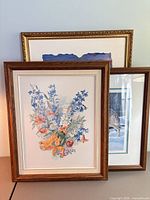 Front view showing all three framed prints