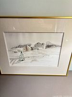 Full view of framed watercolour