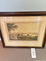 Framed art print with mat and wood frame