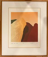 Frontal view of framed print showing artwork, mat and frame