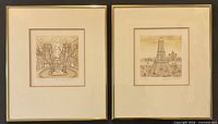 Front view of both framed prints
