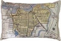 Front view showing full Ottawa map graphic on pillow