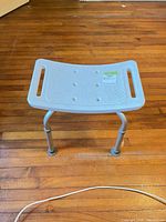 Overall view of shower bench front