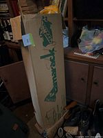 Full view of Tamarack tent/canopy retail box standing upright