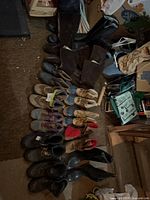 Overview of all pairs lined on floor