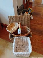 Group shot of all five baskets showing relative sizes and materials