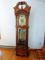 Full view of Ridgeway grandfather clock showing entire case and dial