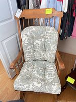 Front view of rocking chair with cushion attached