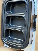 Black three-compartment buffet server insert