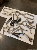 Group view of all assorted clamps laid out