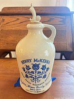 Front view showing blue decoration and overall form