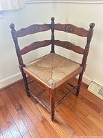 Full view of wooden corner chair