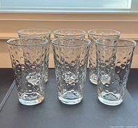 Six Libbey coin dot tumblers front view