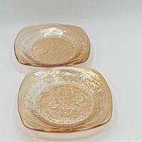 Two Floragold Louisa plates, top and angle view