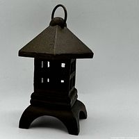 Front view of cast iron pagoda lantern