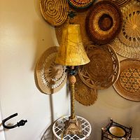 Full lamp showing shade, column and base