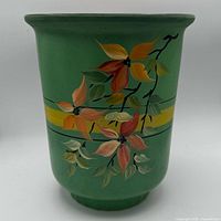 front view showing floral design, yellow band