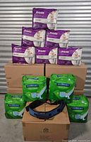 Stack of Presto and FitRight packs with gait belt