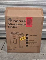 Front of sealed Bonsaii C237-B shredder box