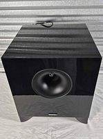 Front view of Energy subwoofer showing driver and gloss finish