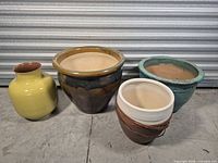 group view of all four planters side by side