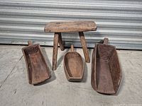 All three scoops and stool front view