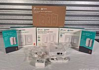 All boxed smart switches, Hive sensor, hub and cables