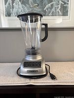 Full view of KitchenAid blender with pitcher, base, lid, power cord