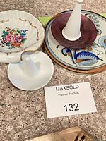 overview of four dishes on countertop