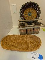 All three wicker items grouped