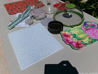 Overview of lot items on table