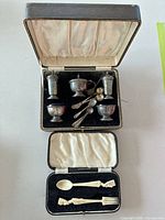 Overall view of both opened cases showing all items