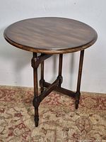 Full view of round antique gateleg table